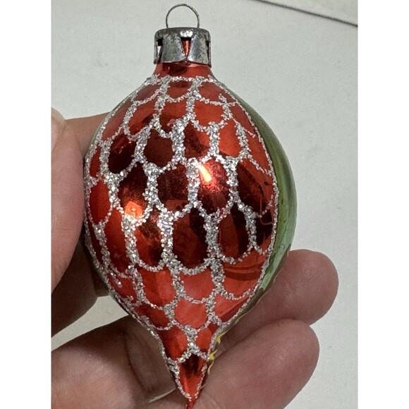 Lot Of 8 Vintage Mercury Glass Christmas Indent Teardrop Ball Ornaments LOOK - Picture 12 of 16